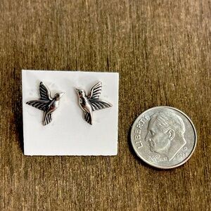 925 Silver Stud Hummingbird Earrings * New
